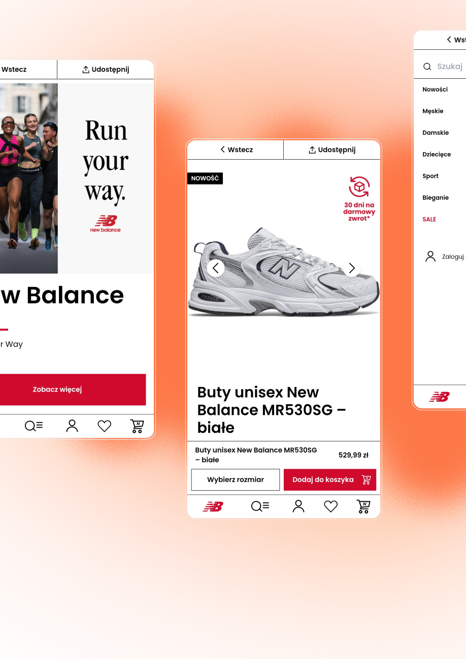 Mobilna aplikacja eCommerce przygotowana dla New Balance