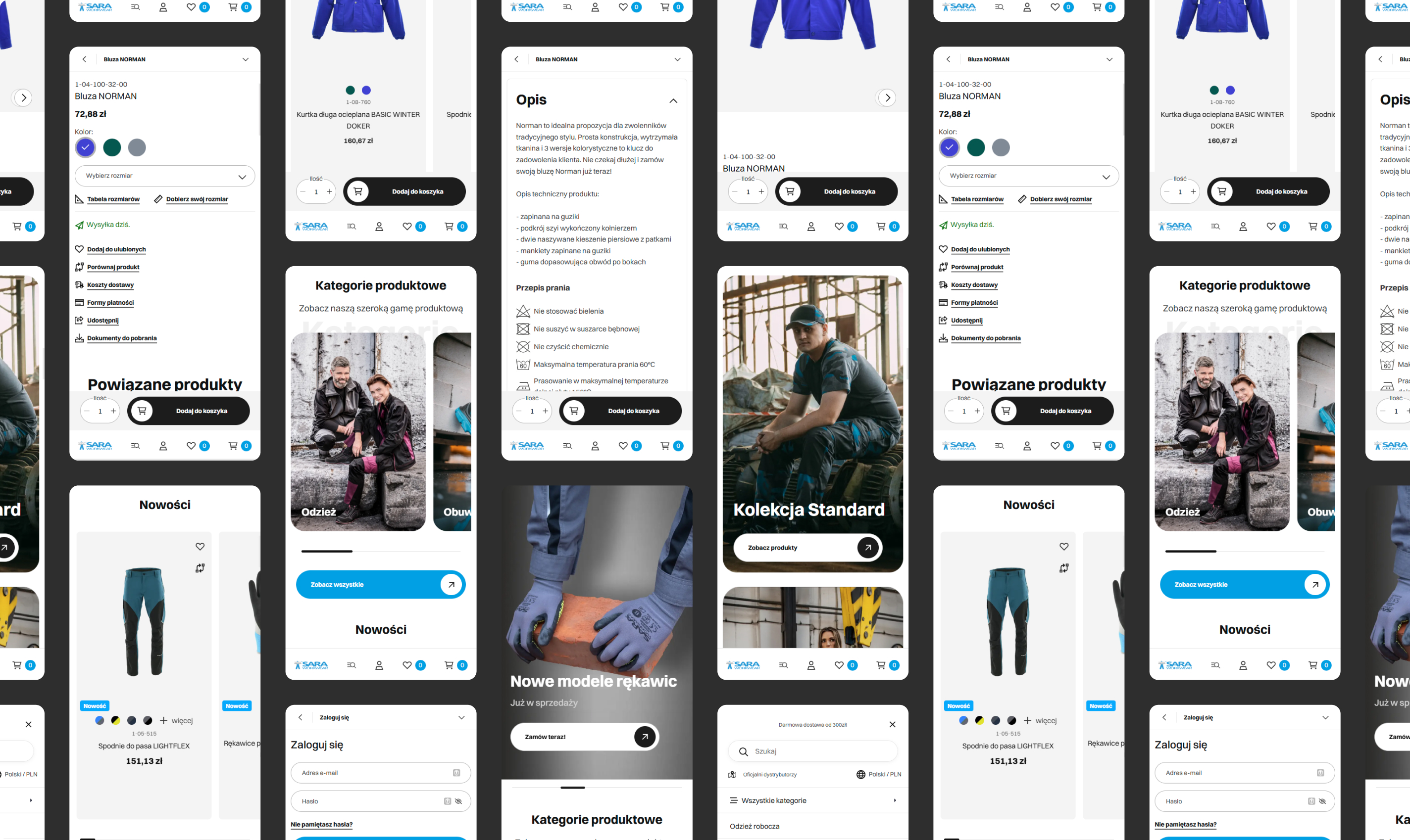 Zoptymalizowany widok produktów wielowariantowych z funkcją grupowania i szybkiego dodawania do koszyka na platformie eCommerce merce.com